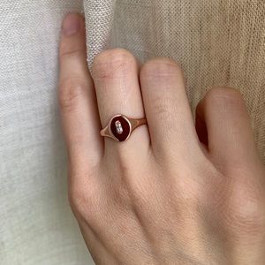 Rose Gold Signet vermeil ring.